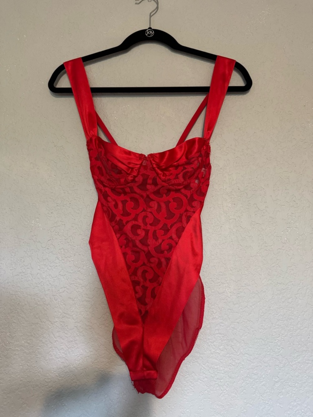 Cabernet Red Lace/Satin Bodysuit; Victoria’s Secret Satin/Lace Camisole&Briefs